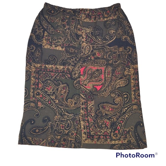 Pendleton Woman’s Lightweight Paisley Printed Vintage Skirt Size 12 - Picture 3 of 3